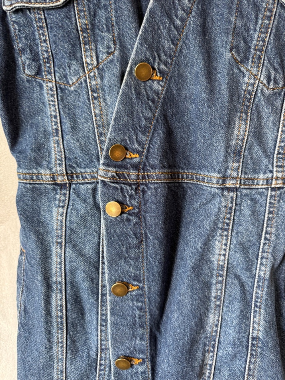 Free People The City Denim Mini Dress Women’s XS Blue Button Front Short Sleeve - Picture 10 of 16
